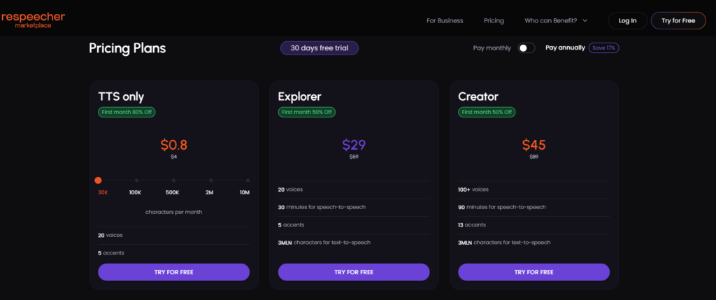 Respeecher Pricing