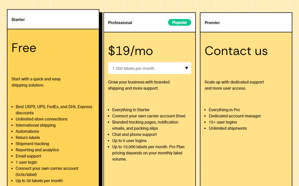 Shippo Pricing