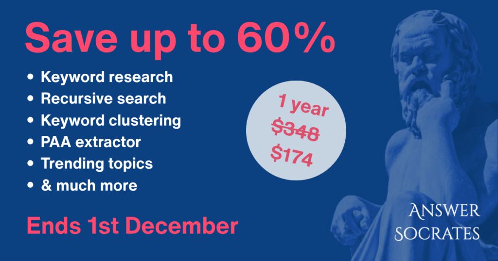 Answer Socrates Black Friday Deal